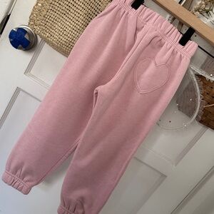 Heart Detail Pocket Pink Jogger Bottoms - Soft Elastic Waist